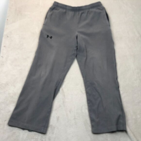 Under Armour Mens Sweatpants Medium Straight Ankle Zip Gray Fleece Activewear - Picture 14 of 15